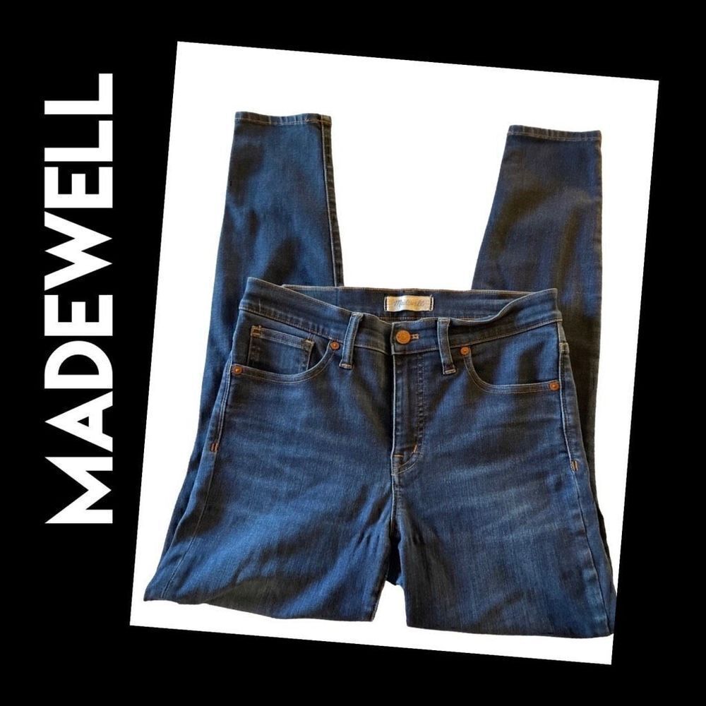 Madewell Women's Skinny Jeans 9" High Rise Stretchy Dark Wash Denim Size 28